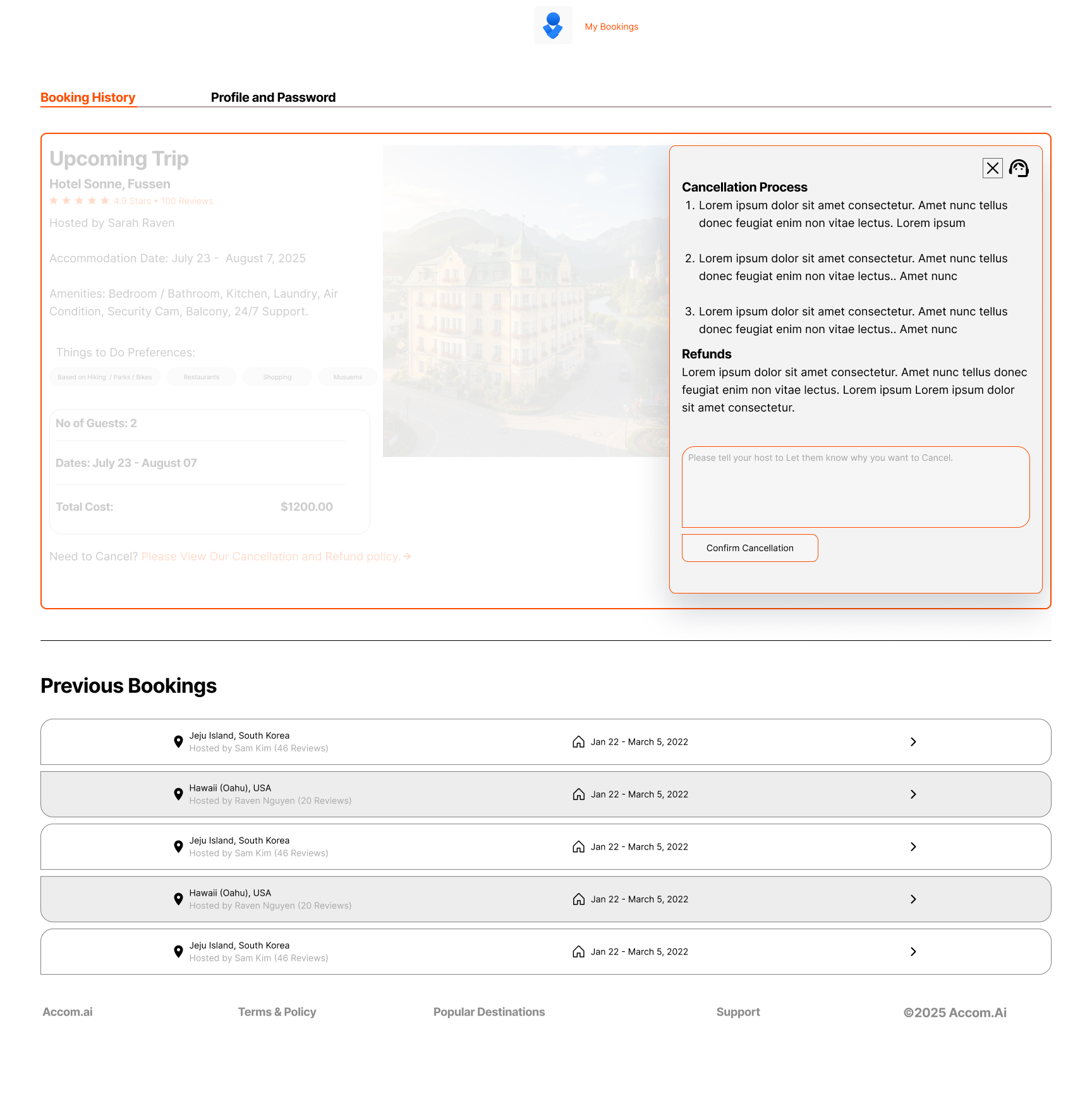My booking 2